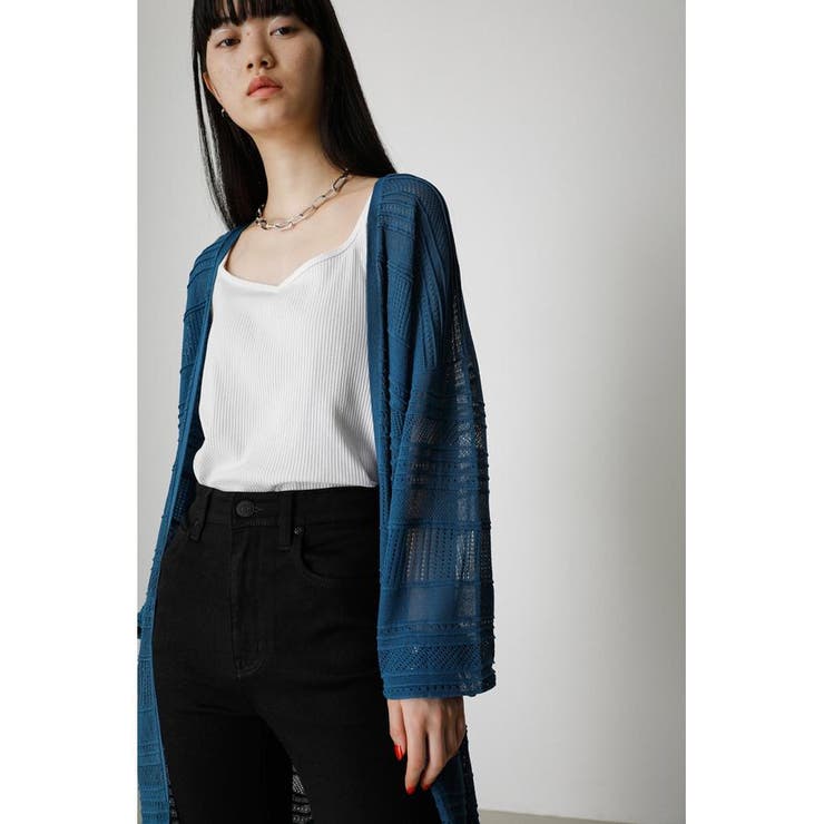 SHADOW BORDER KNIT CARDIGAN[品番：AZLW0020090]｜AZUL BY MOUSSY