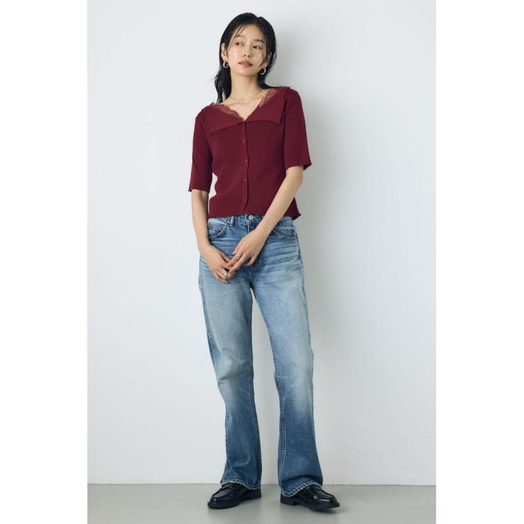 ネックレース5分袖ニットトップス | AZUL BY MOUSSY | 詳細画像21 