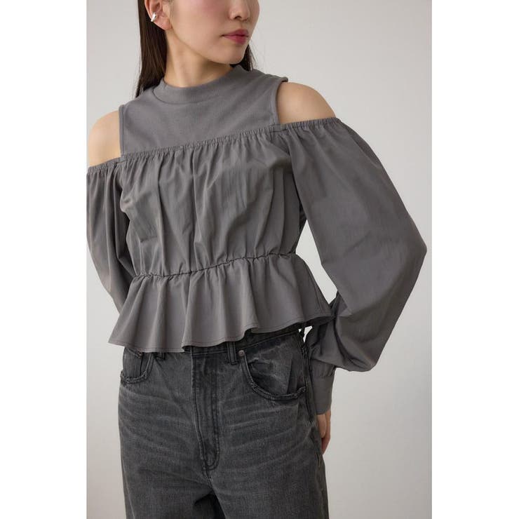 GRY | オフショルレイヤードブラウス | AZUL BY MOUSSY
