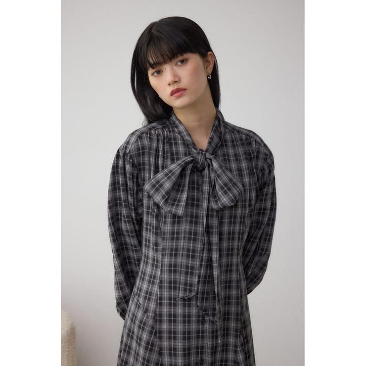 チェックボウタイワンピース | AZUL BY MOUSSY | 詳細画像2