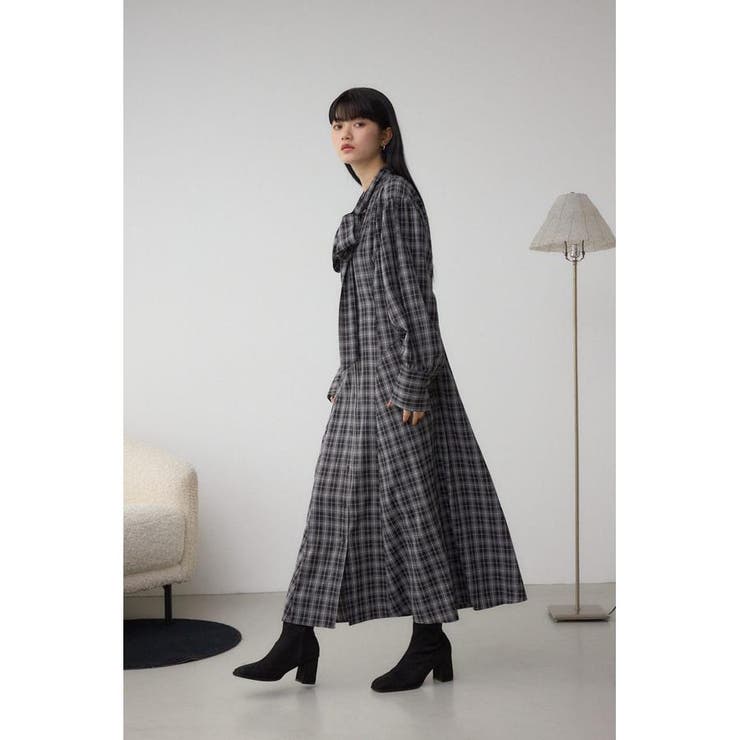 チェックボウタイワンピース | AZUL BY MOUSSY | 詳細画像4