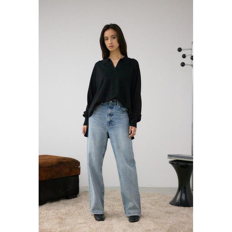 ポロカラーフォルムニットプルオーバー | AZUL BY MOUSSY | 詳細画像14 