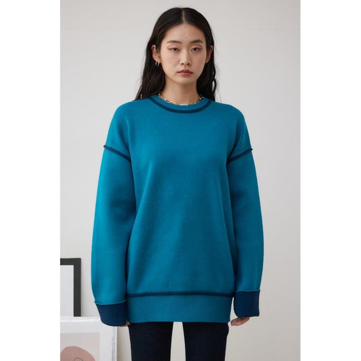 配色クルーネックニットトップス | AZUL BY MOUSSY | 詳細画像17 