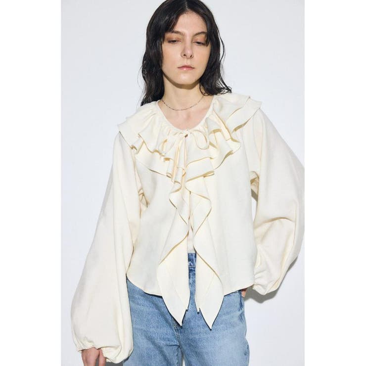 IVOY3 | ラッフルロングスリーブブラウス | AZUL BY MOUSSY