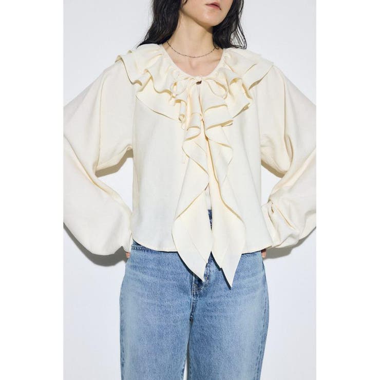 ラッフルロングスリーブブラウス | AZUL BY MOUSSY | 詳細画像2 