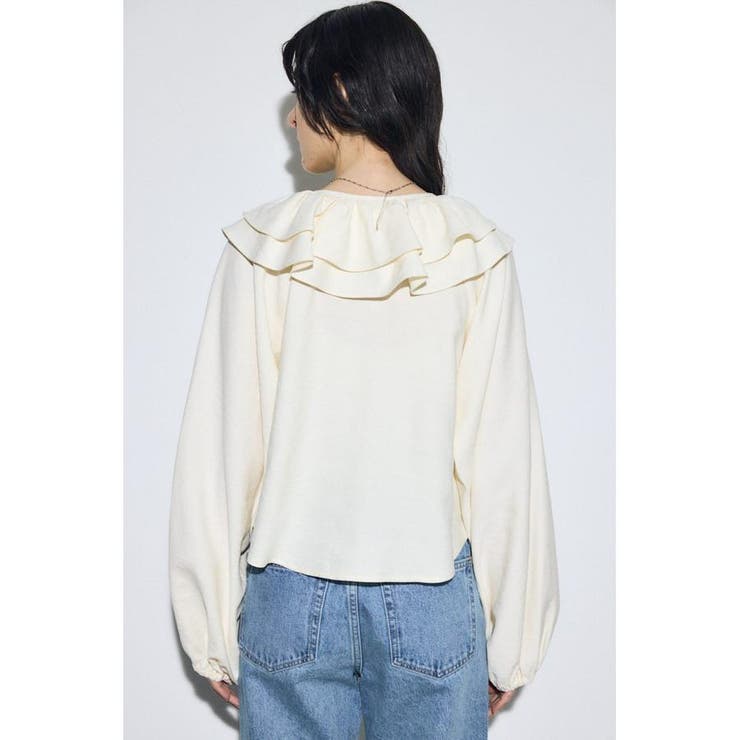 ラッフルロングスリーブブラウス | AZUL BY MOUSSY | 詳細画像4 