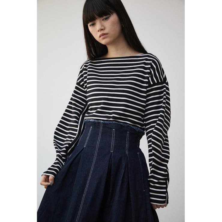MEER. neck ribbon blouse ブルー 新品未使用 タグ付き meer. ブラウスribbon sleeve blouse