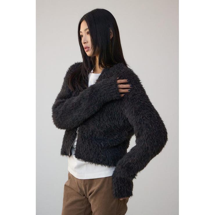 Wジップシャギーニットカーディガン | AZUL BY MOUSSY | 詳細画像2 