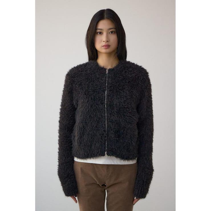 Wジップシャギーニットカーディガン | AZUL BY MOUSSY | 詳細画像4 