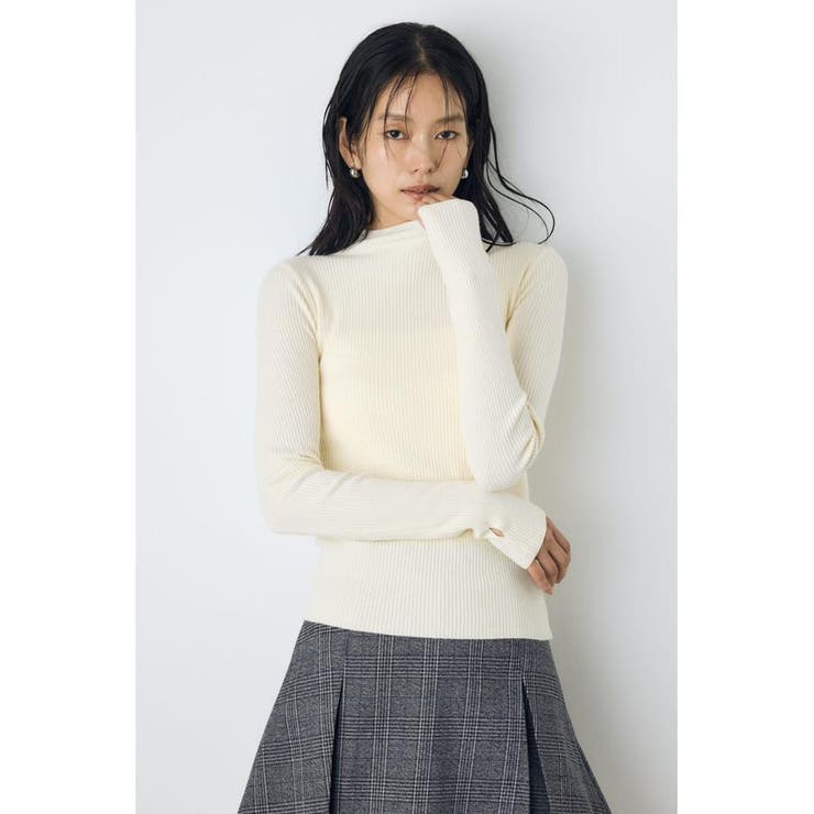 IVOY3 | サムホールリブハイネックニット | AZUL BY MOUSSY