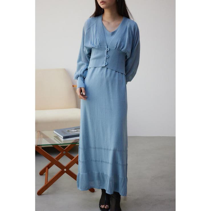 L/BLU1 | カーデセットニットワンピース | AZUL BY MOUSSY