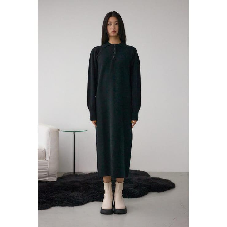 格上げ ポロカラーニットワンピース | AZUL BY MOUSSY | 詳細画像5 