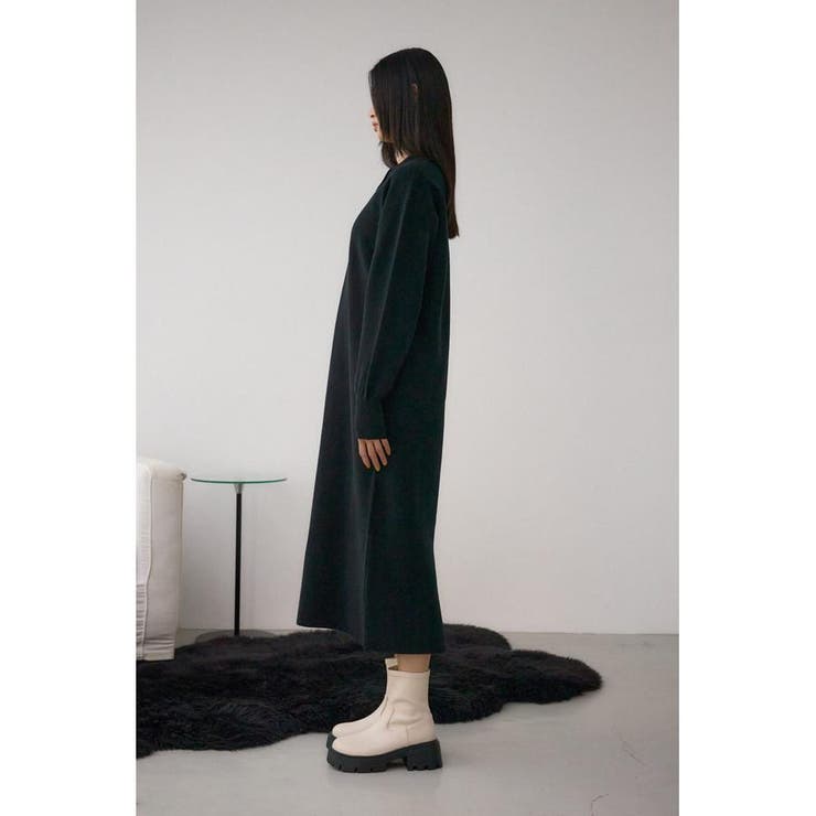 格上げ ポロカラーニットワンピース | AZUL BY MOUSSY | 詳細画像6 