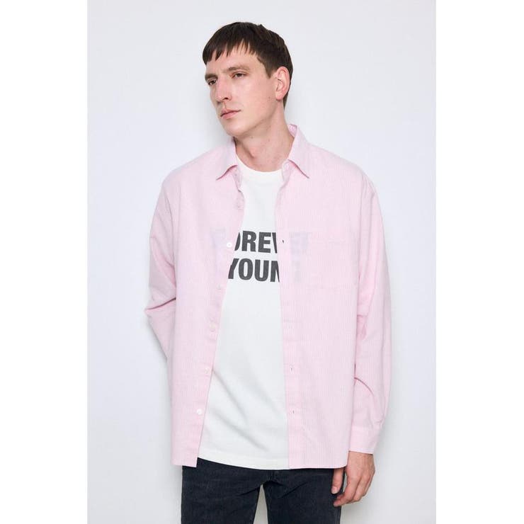 フレンチリネンCOOLMAXストライプシャツ | AZUL BY MOUSSY | 詳細画像13 