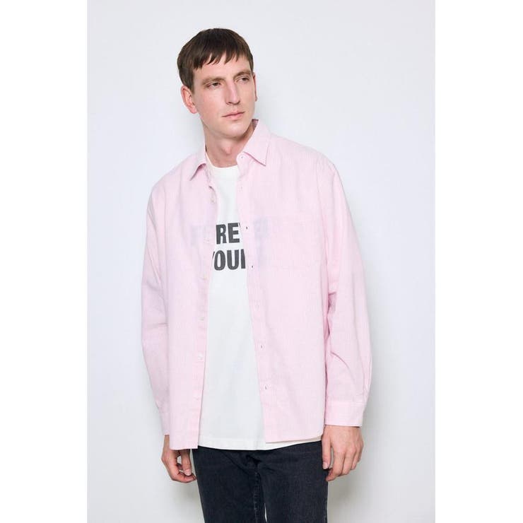 フレンチリネンCOOLMAXストライプシャツ | AZUL BY MOUSSY | 詳細画像14 