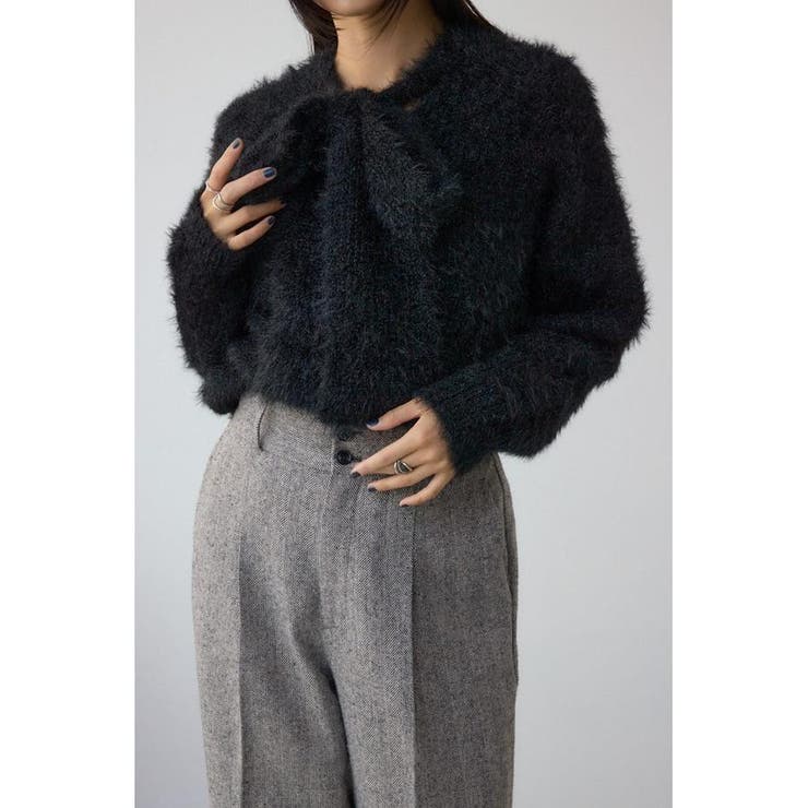 BLK | ボウタイデザインニットトップス | AZUL BY MOUSSY