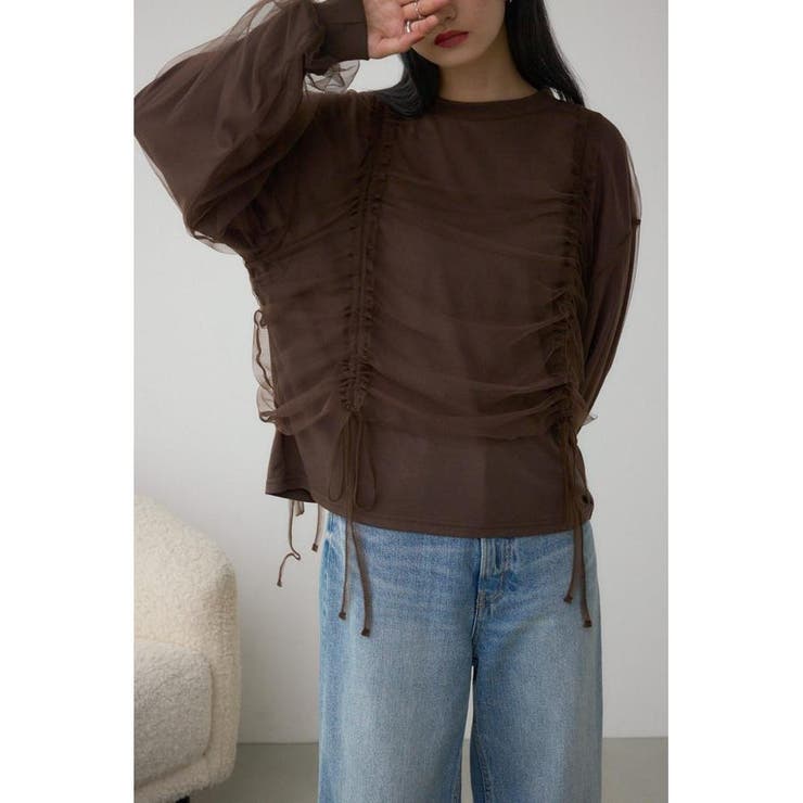 BRN | チュールレイヤードトップス | AZUL BY MOUSSY