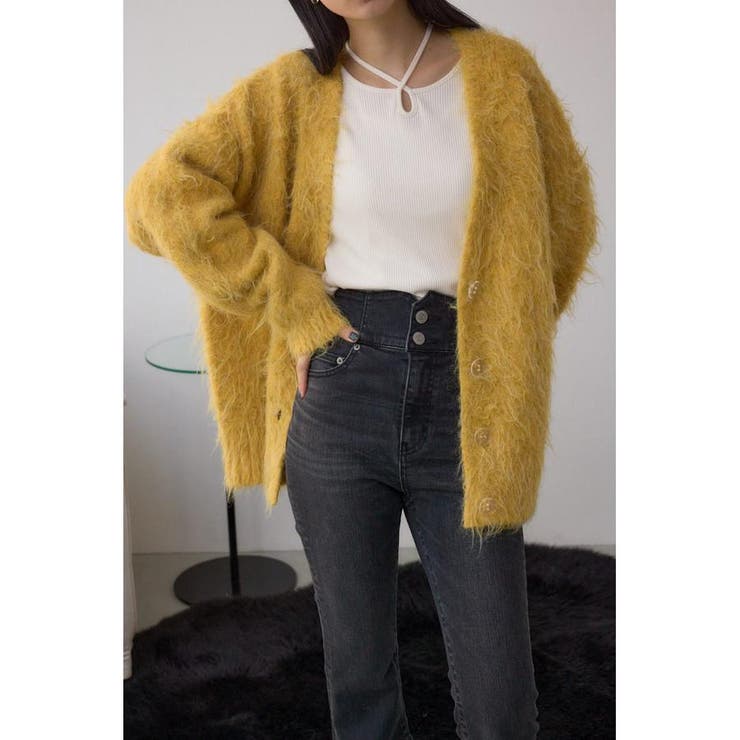 シャギー起毛ニットカーディガン | AZUL BY MOUSSY | 詳細画像1 