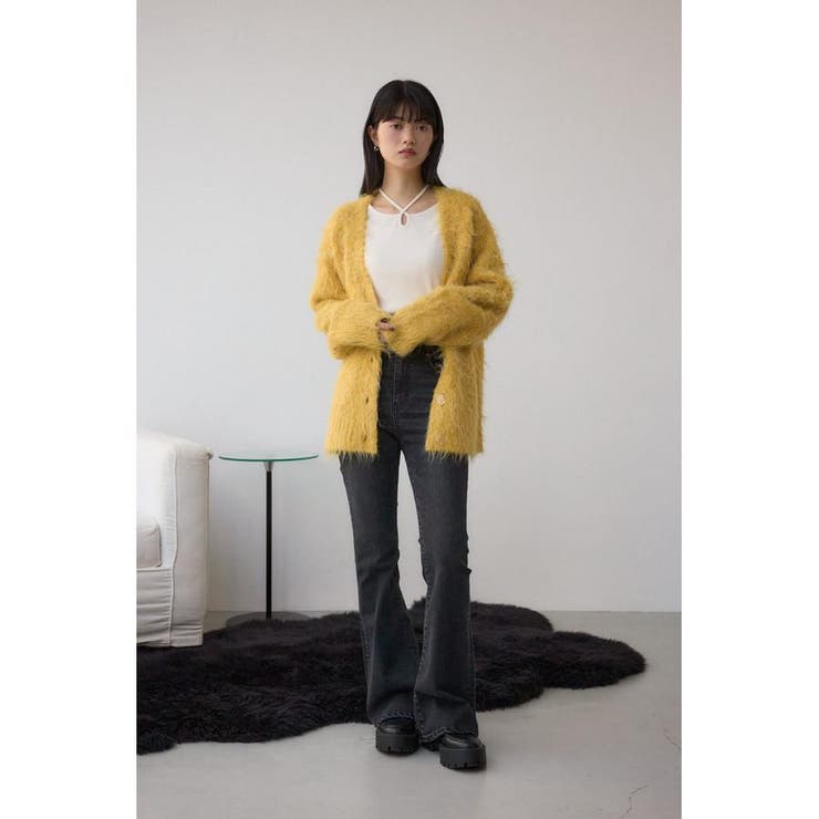 シャギー起毛ニットカーディガン | AZUL BY MOUSSY | 詳細画像4 