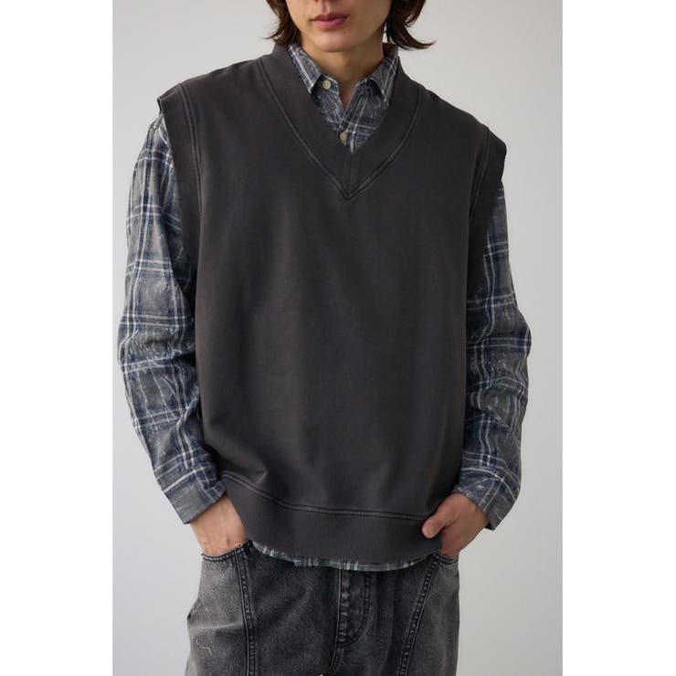 L/BLK1 | ABEL&CO USA ヴィンテージダメージベスト | AZUL BY MOUSSY