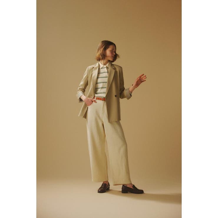 コットンリネンカーブワイドパンツ | AZUL BY MOUSSY | 詳細画像4 