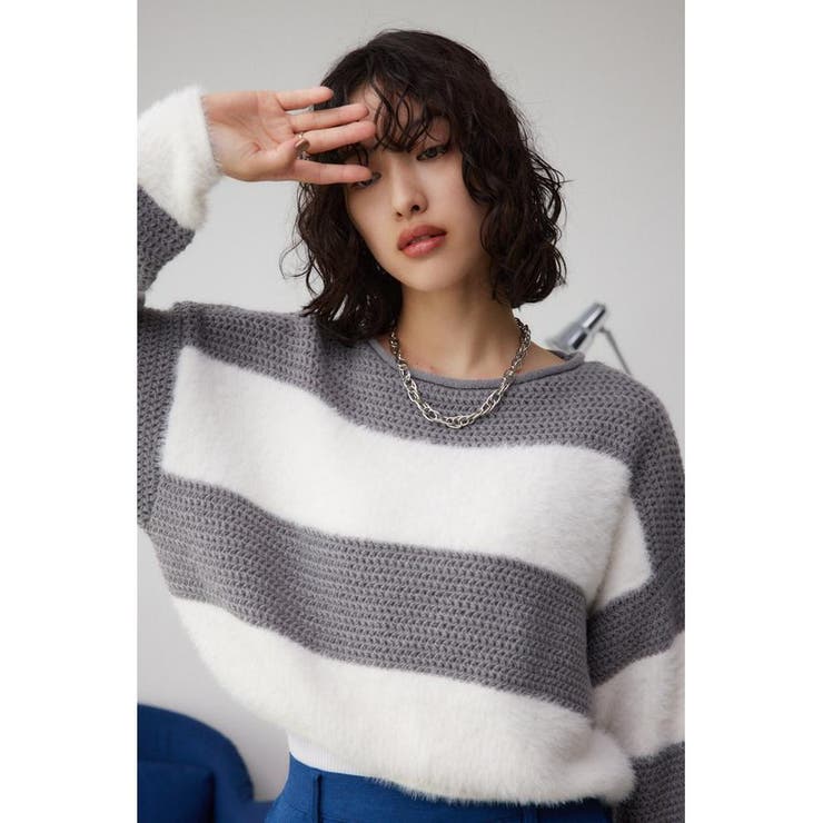 シャギーボーダープルオーバー | AZUL BY MOUSSY | 詳細画像1 