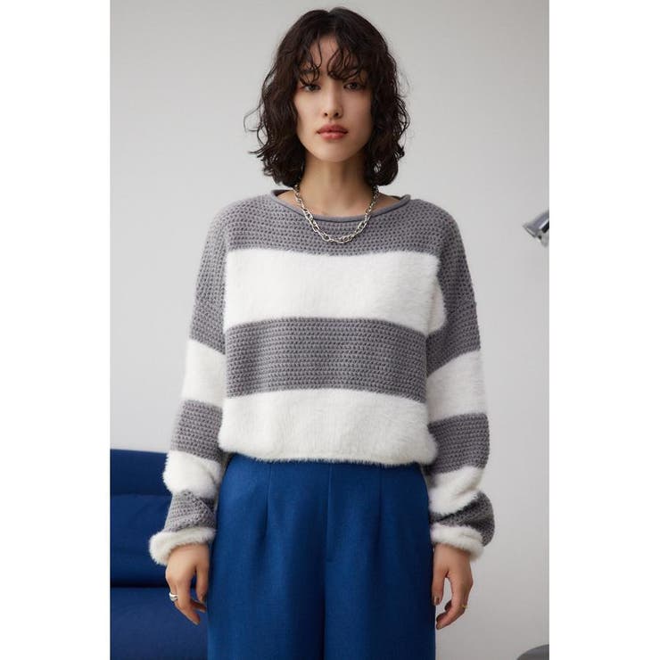 シャギーボーダープルオーバー | AZUL BY MOUSSY | 詳細画像4 