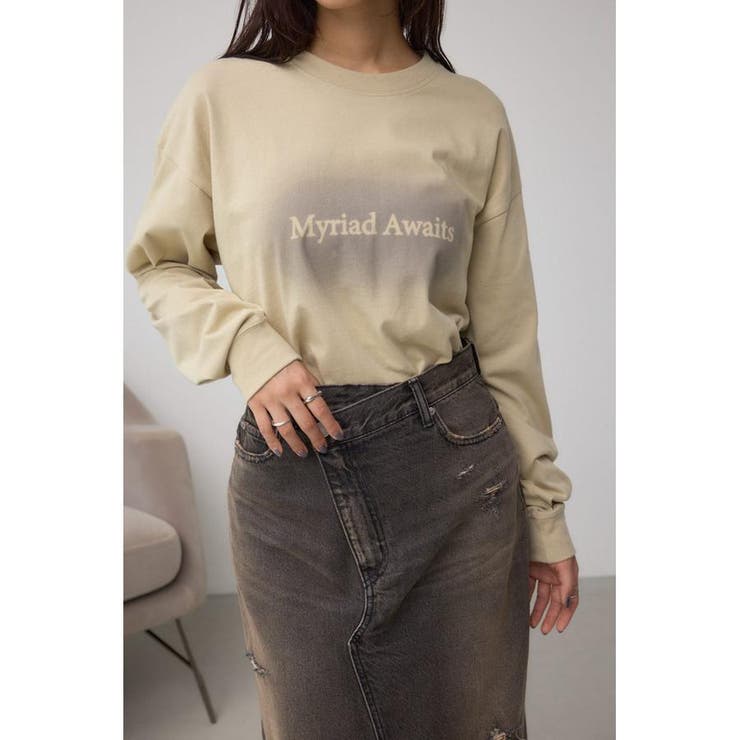 L/BEG1 | グラデーションロゴルーズロングTシャツ | AZUL BY MOUSSY