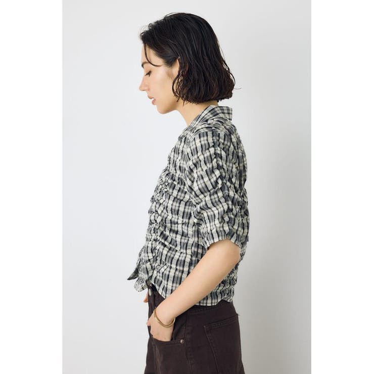 チェックシャーリング半袖シャツ | AZUL BY MOUSSY | 詳細画像2 