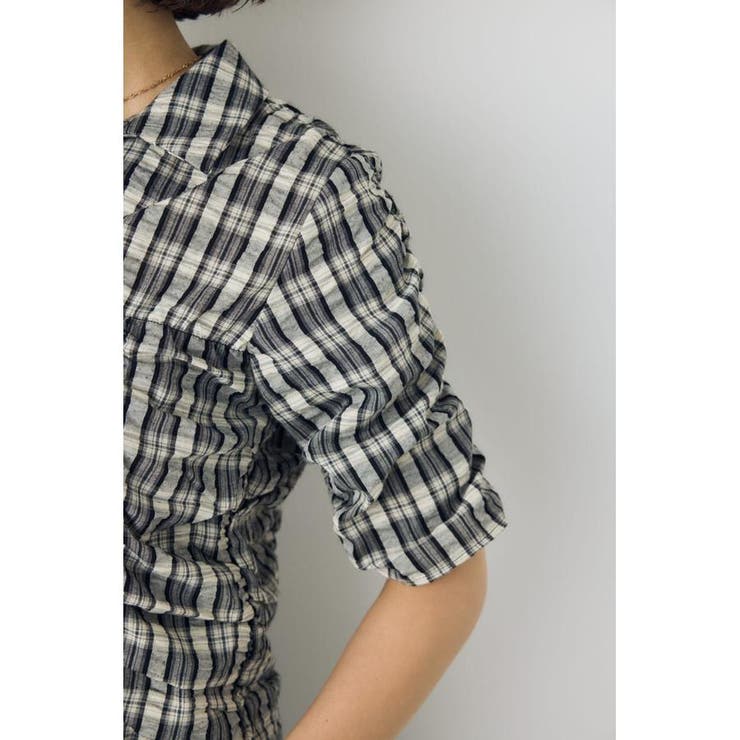 チェックシャーリング半袖シャツ | AZUL BY MOUSSY | 詳細画像7 