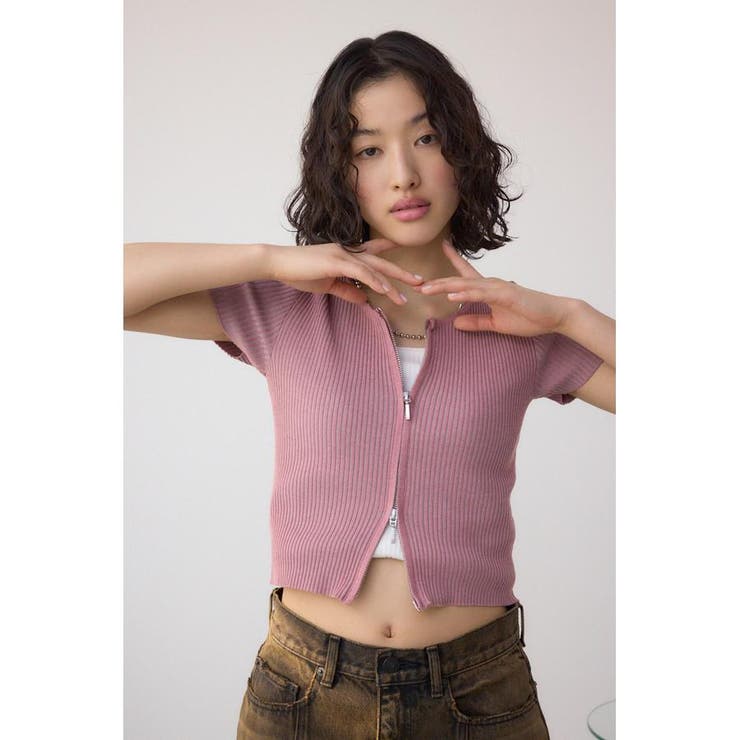 Wジップショートスリーブ配色リブプルオーバー | AZUL BY MOUSSY | 詳細画像23 