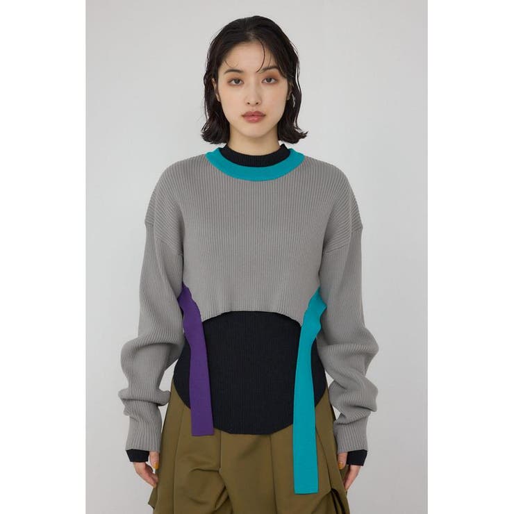 パネルドレープレイヤードセットニット | AZUL BY MOUSSY | 詳細画像21 