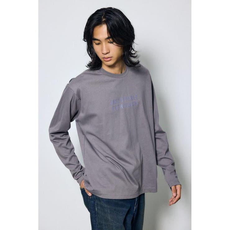 GRY | 配色厚盛ラバープリントロンT | AZUL BY MOUSSY