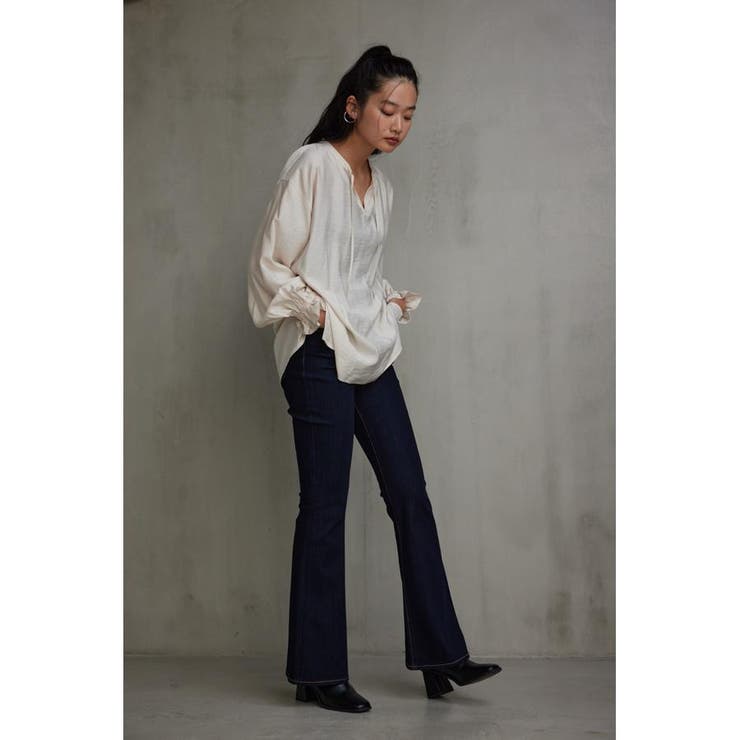 スキッパーギャザーブラウス | AZUL BY MOUSSY | 詳細画像3 