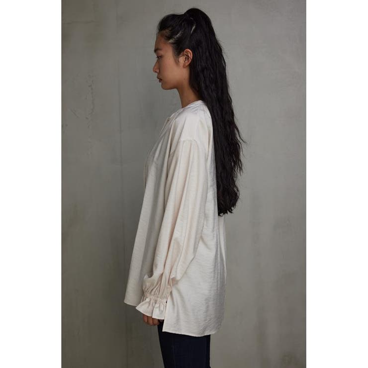 スキッパーギャザーブラウス | AZUL BY MOUSSY | 詳細画像5 