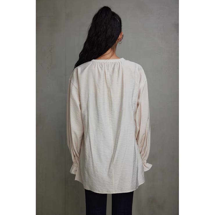 スキッパーギャザーブラウス | AZUL BY MOUSSY | 詳細画像6 