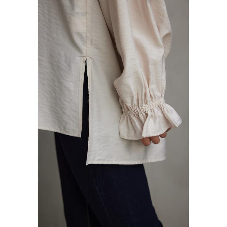 スキッパーギャザーブラウス | AZUL BY MOUSSY | 詳細画像9 