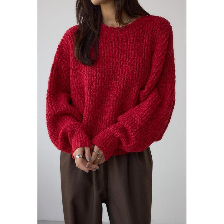 RED | ブークレードルマンニットトップス | AZUL BY MOUSSY