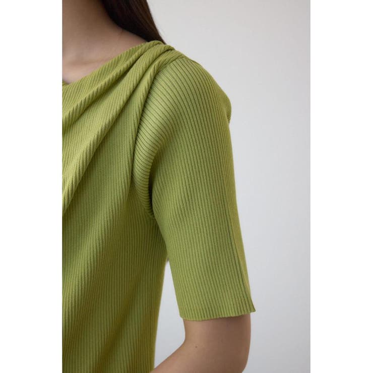 ドレープデザイン5分袖リブニット | AZUL BY MOUSSY | 詳細画像29 