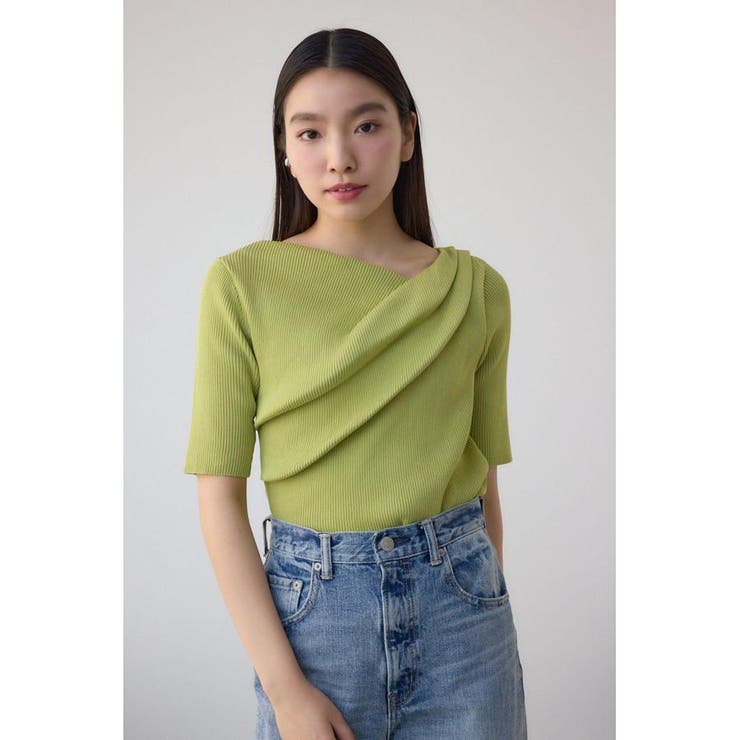 ドレープデザイン5分袖リブニット | AZUL BY MOUSSY | 詳細画像22 