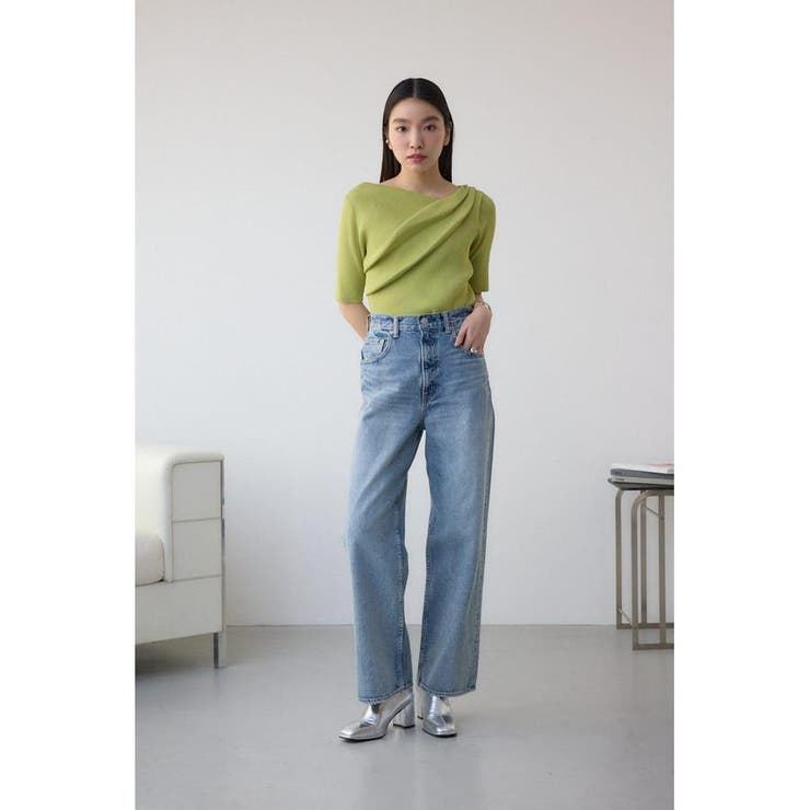 ドレープデザイン5分袖リブニット | AZUL BY MOUSSY | 詳細画像23 