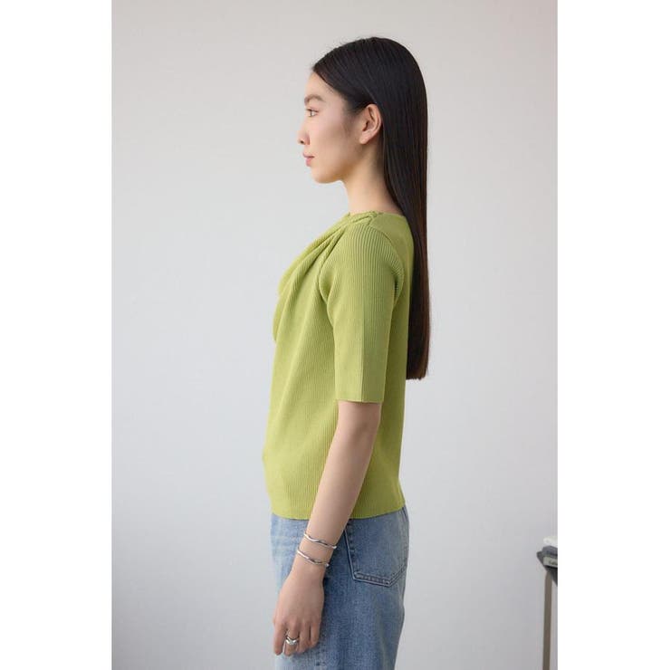 ドレープデザイン5分袖リブニット | AZUL BY MOUSSY | 詳細画像25 