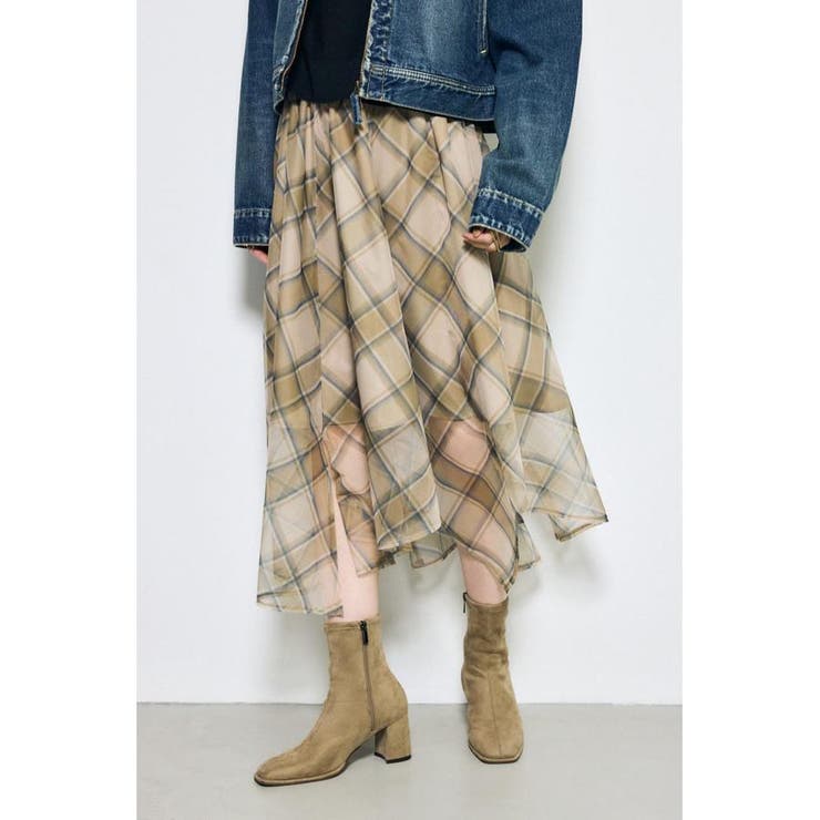 シアーチェックハンカチーフヘムスカート | AZUL BY MOUSSY | 詳細画像9 