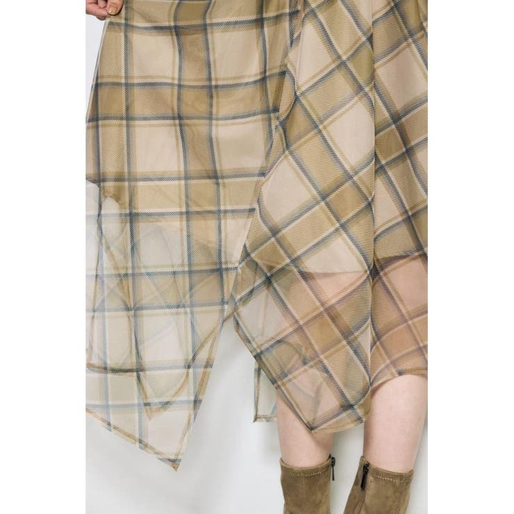 シアーチェックハンカチーフヘムスカート | AZUL BY MOUSSY | 詳細画像14 