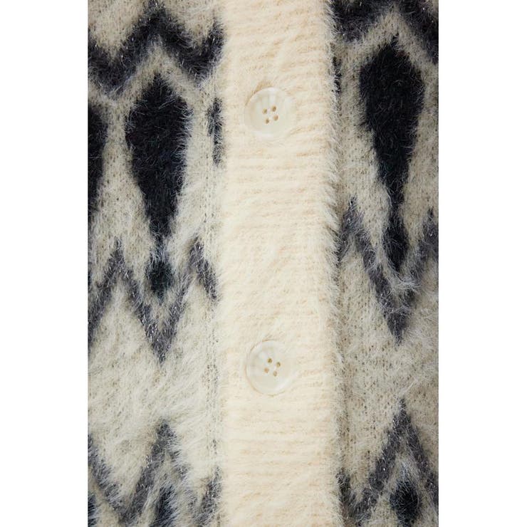 柄シャギーニットカーディガン | AZUL BY MOUSSY | 詳細画像10 