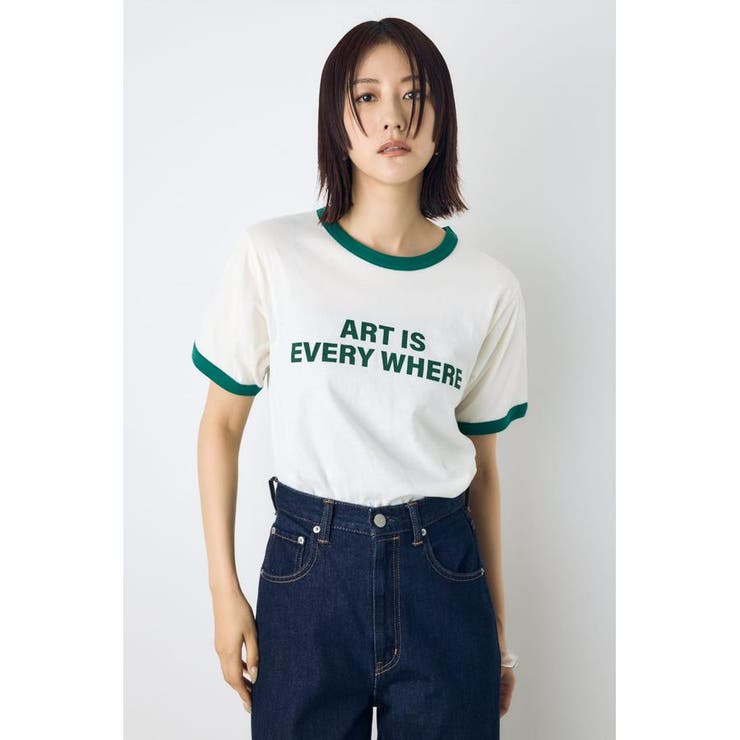 GRN | リンガーロゴプリントT | AZUL BY MOUSSY