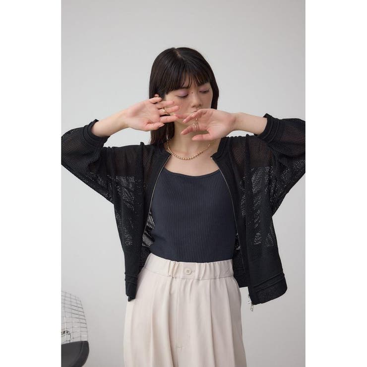 Wジップメッシュニットカーディガン | AZUL BY MOUSSY | 詳細画像14 