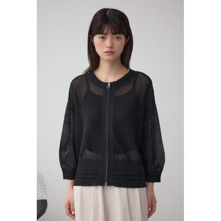 Wジップメッシュニットカーディガン | AZUL BY MOUSSY | 詳細画像16 