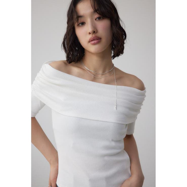 オフショルダーリブトップス | AZUL BY MOUSSY | 詳細画像1 