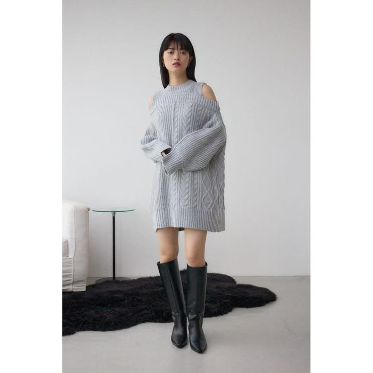 オープンショルダーケーブルニット | AZUL BY MOUSSY | 詳細画像30 